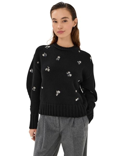 Jonathan Simkhai Black Coraline Crew Neck Pullover