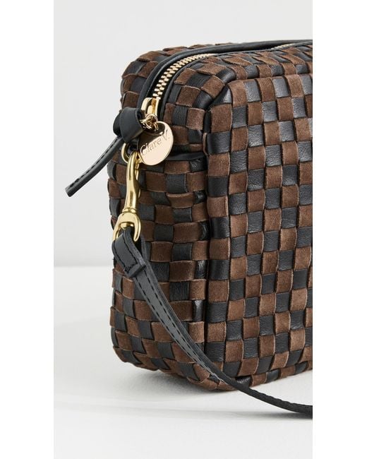 Clare V. Brown Midi Crossbody Woven Bag