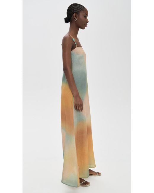 staud pastel dress Staud Michelina Pleated Shell Midi Dress