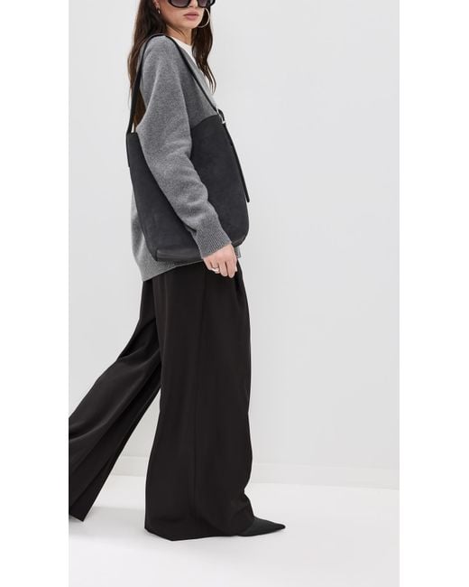 Madewell Black Essentials Bucket Tote Suede