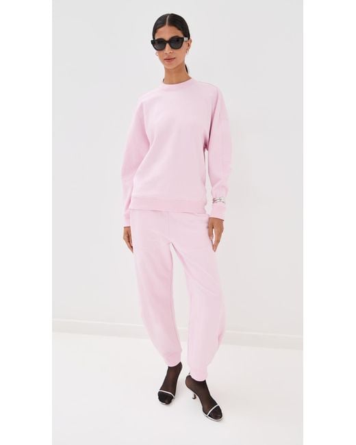 Tibi Pink Cocoon Crewneck Sweatshirt