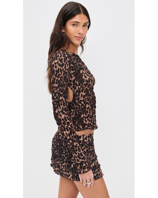 Lioness Black Uno Tie Long Sleeve Top