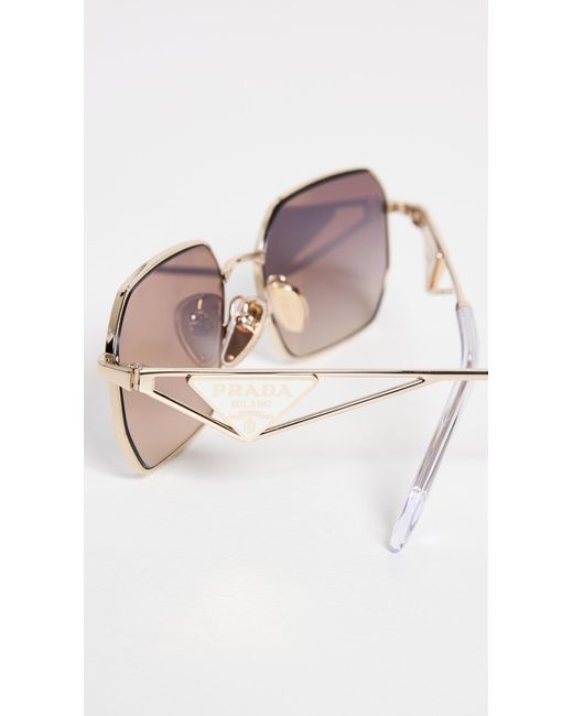 Prada Black Rectangular Triangle Logo Sunglasses