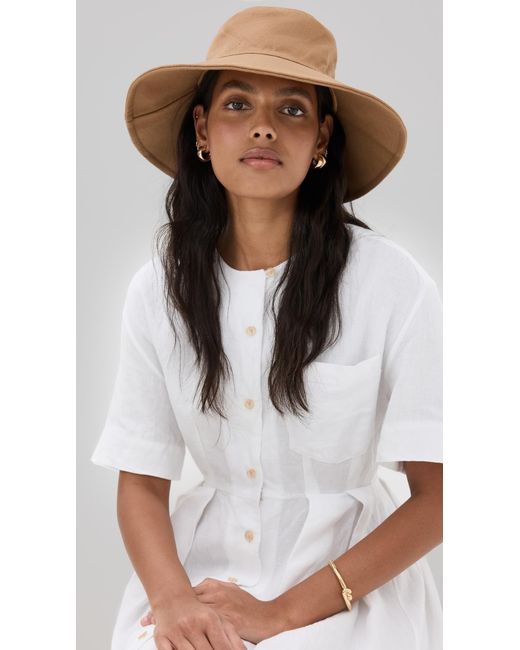 Jenni Kayne White Cotton Canvas Sun Hat