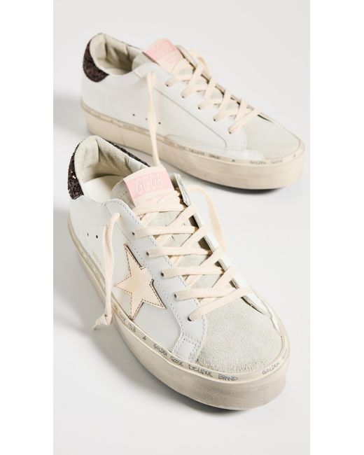 Golden Goose Deluxe Brand White Hi Laminated Star Glitter Heel Sneakers