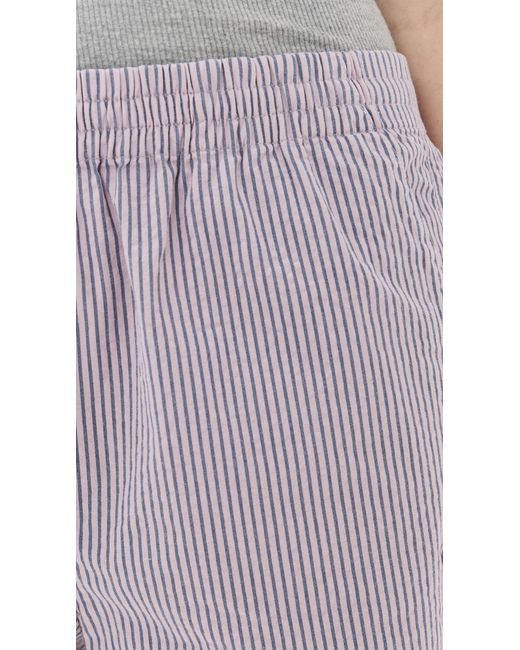 Tibi White Garment Dyed Seersucker Pull On Shorts