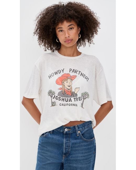 Re/done White Joshua Tree Boyfriend Tee