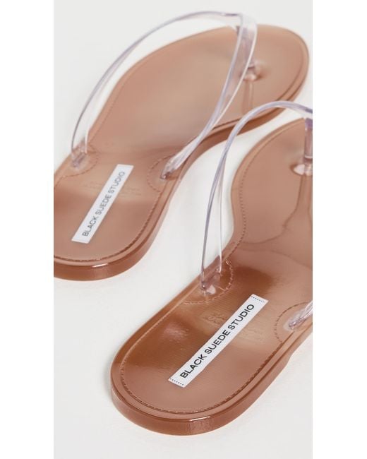 Black Suede Studio Black Crystal Jelly Flip Flops