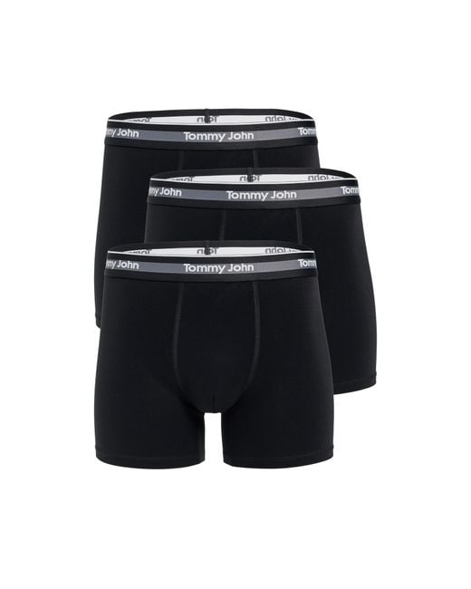 Tommy John Black Comfort Micro 4 Boxer Briefs 3 Pack for men