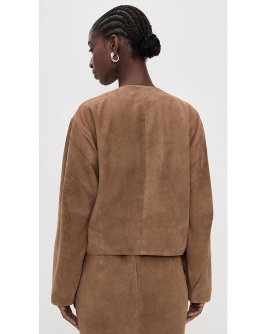 St. Agni Brown Suede Utility Cocoon Bomber