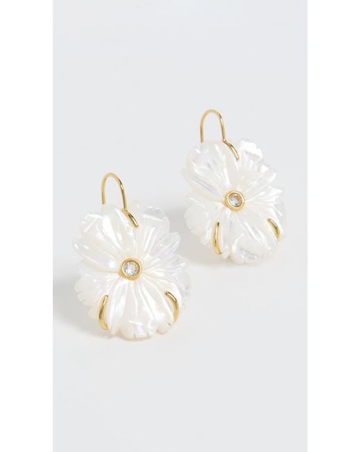 Lizzie Fortunato White New Bloom Earrings
