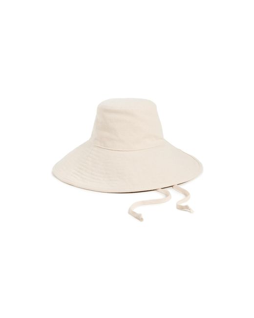 Hat Attack White Livvy Canvas Sun Hat With Removable Twill Chinstrap