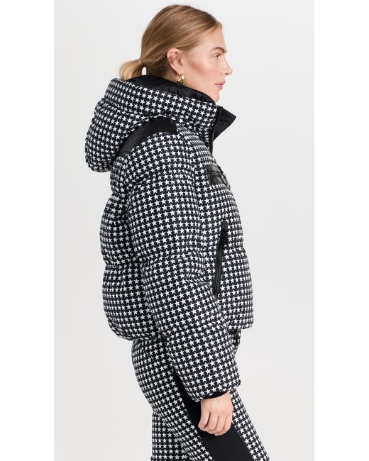 Goldbergh Black Track Star-print Hooded Recycled-polyester Shell-down Ski Jacket