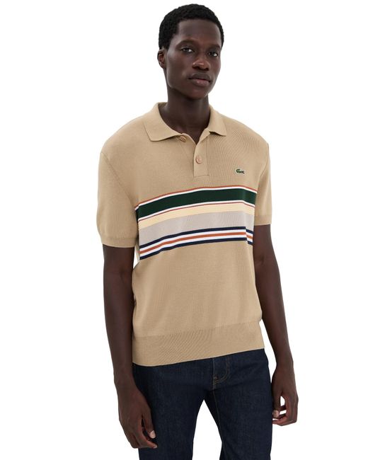 Short Sleeve Polar Neck Jumper Mens Lacoste Men's Black Short