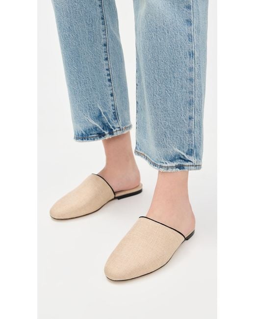 Larroude White Venice Flat Mules