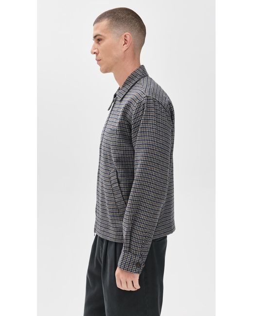 Universal Works Black Windcheater Houndstooth Zip Jacket for men