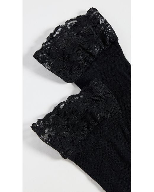 Stems Black Floral Fishnet Socks