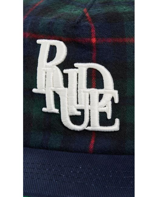 Rhude Blue Multi-Flannel Scramble Logo Hat for men