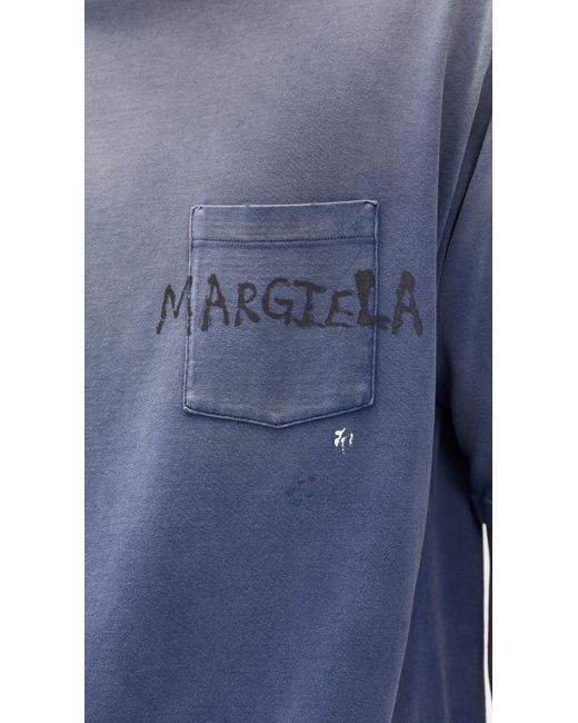 Maison Margiela Blue Distressed Tee for men