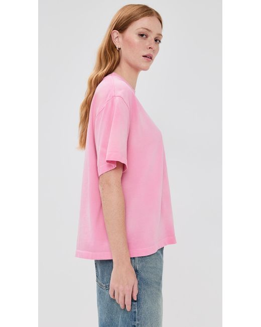 The Elder Statesman Pink Sunbleached Oversized Tee