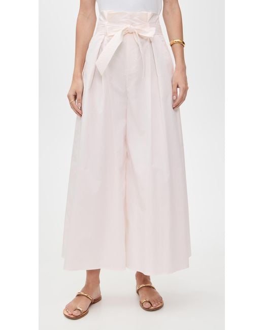 L'Agence Pink Lowen Paperbag Cropped Pants