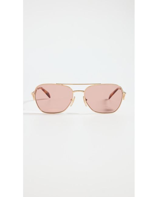 Prada Black Triangle Logo Aviators