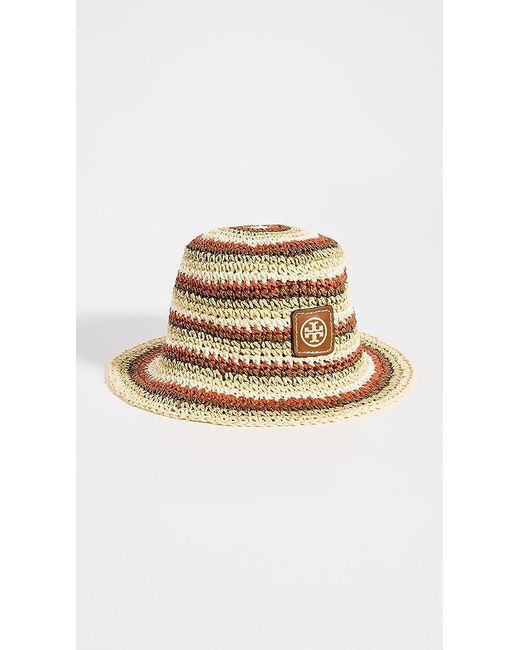 Tory Burch Multicolor Striped Raffia Bucket Hat