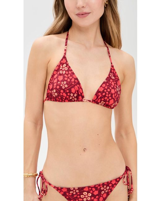 Ulla Johnson Pink Keaton Triangle Bikini Top