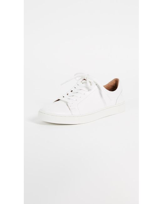 frye white leather sneakers
