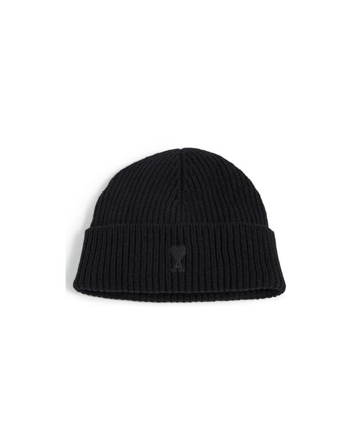 AMI Black Felted Beanie for men