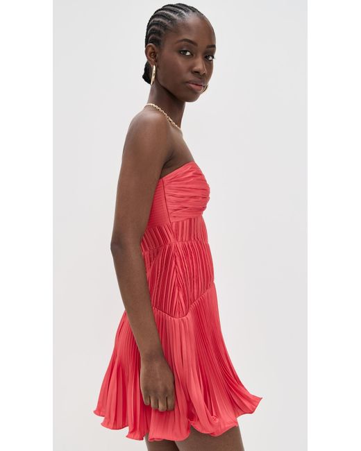 amur red dress AMur Dannie Pleated Mii Dress
