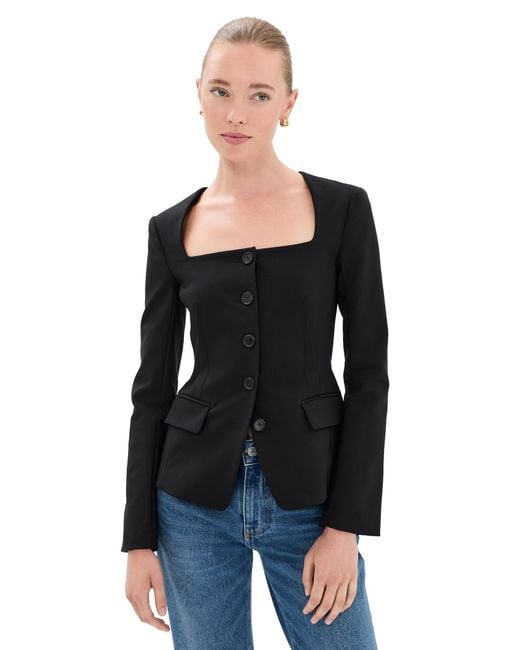 Jonathan Simkhai Black Marlowe U-Neck Jacket