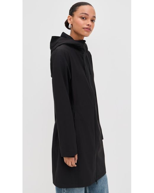 Rains Black Suva Hardshell Long Jacket
