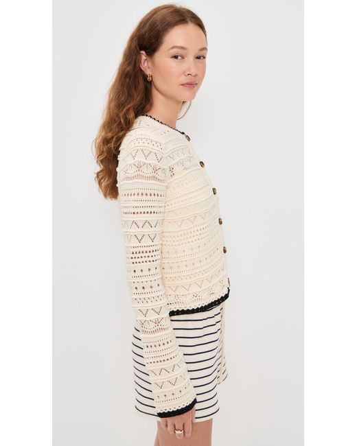 La Ligne White Mallory Cardigan