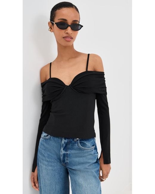 Jonathan Simkhai Black Hazel Top