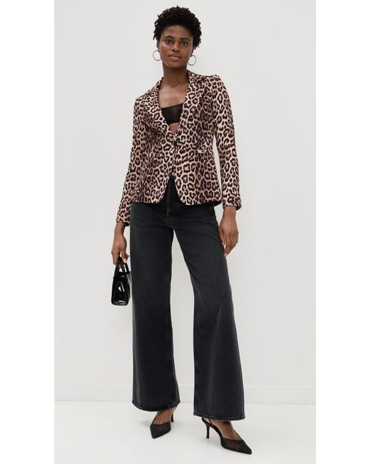 Alice + Olivia Black Macey Fitted Notch Collar Blazer