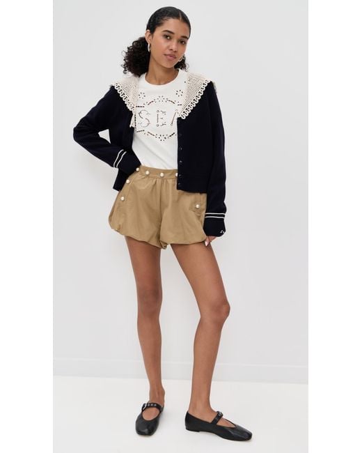 Sea White Marie Embroidery T-Shirt