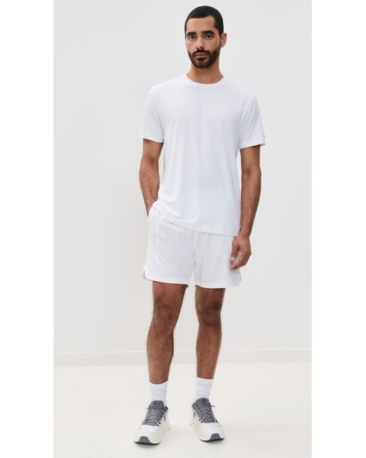Rhone White Lined Backspin Shorts 7 for men