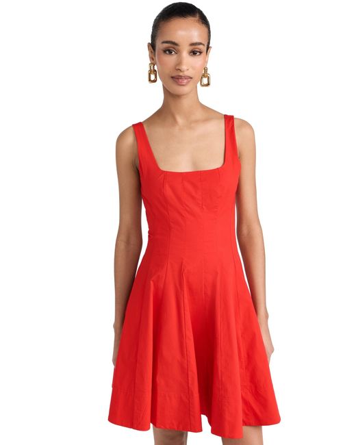 Staud Red Mini Wells Dress