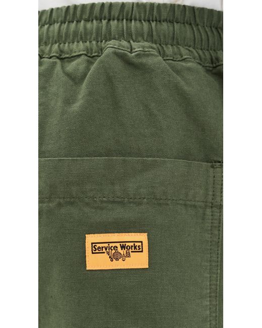 Service Works Green Classic Canvas Chef Pants for men