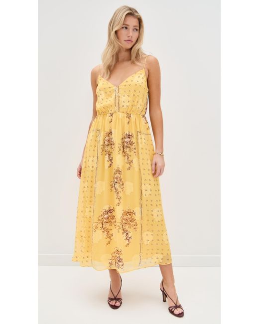 Ulla Johnson Yellow Elena Cami Midi Dress