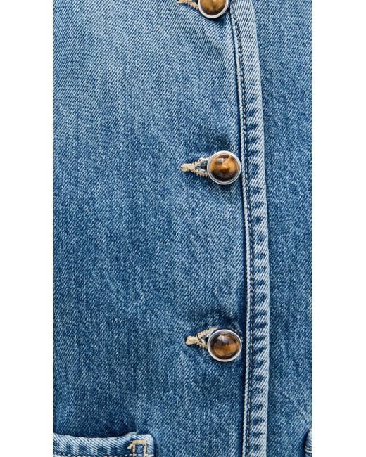 Veronica Beard Blue Andrea Jacket With Novel Buttons