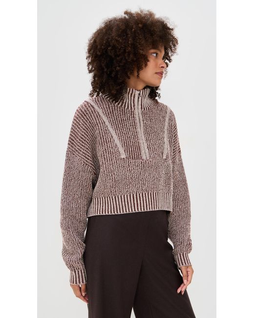 Staud Black Cropped Hampton Sweater