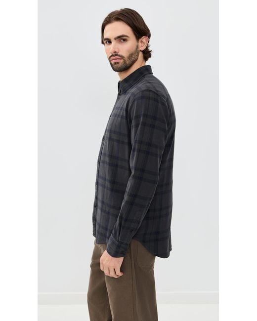 Rag & Bone Blue Tomlin Overdyed Flannel Shirt for men