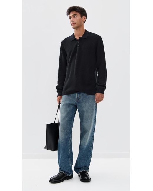 Taylor Stitch Black The Newton Sweater Polo for men