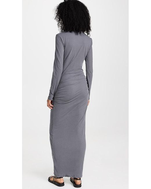 James Perse Skinny Crew Dress in Gray | Lyst