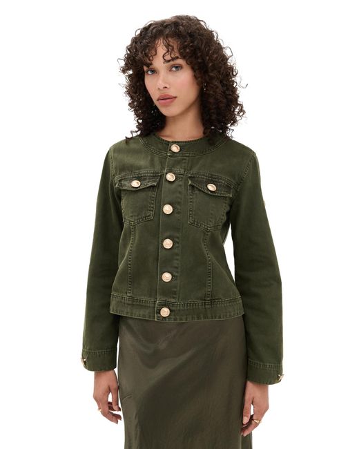 L'Agence Green Anouk Collarless Jacket