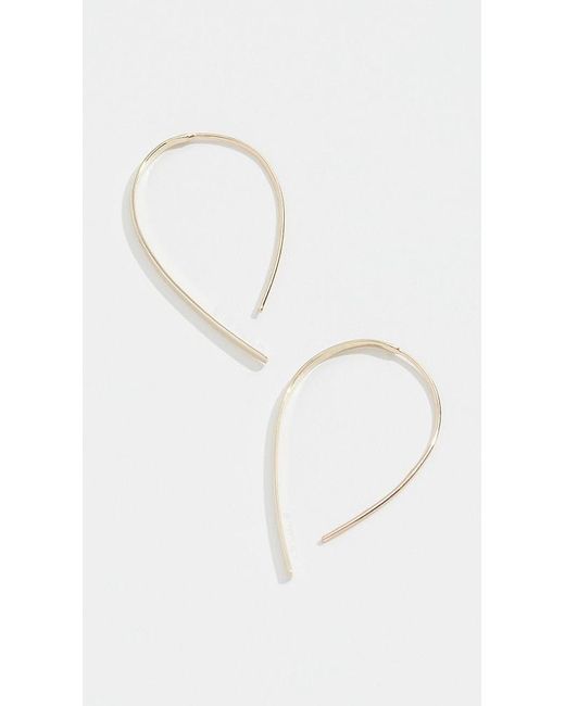 Lana Jewelry White 14k Mini Flat Hooked On Hoop Earrings