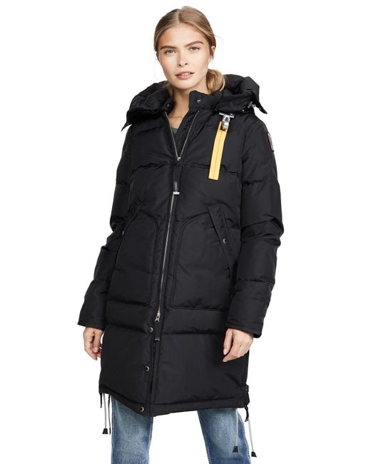 Parajumpers Long Base Down Coat in Black | Lyst