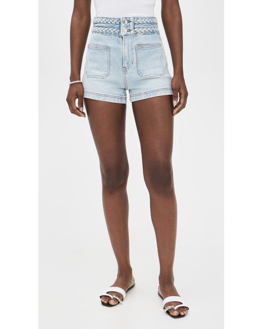 Veronica Beard White Elijah Patch Pocket Shorts With Braids